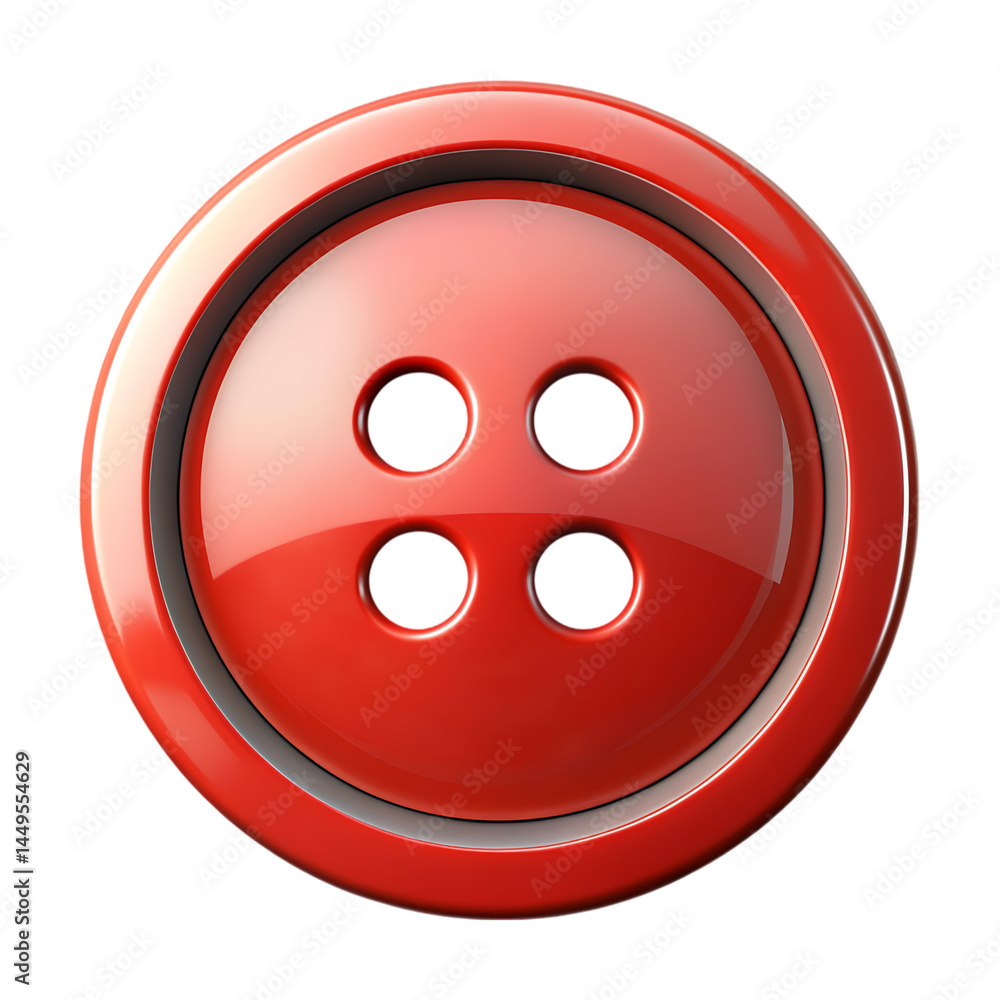 Fototapeta premium Red Sewing Button: High-Resolution Image