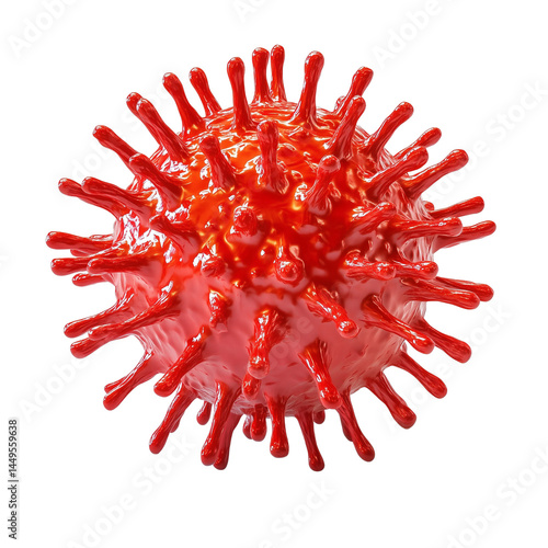 Microscopic view of red virus