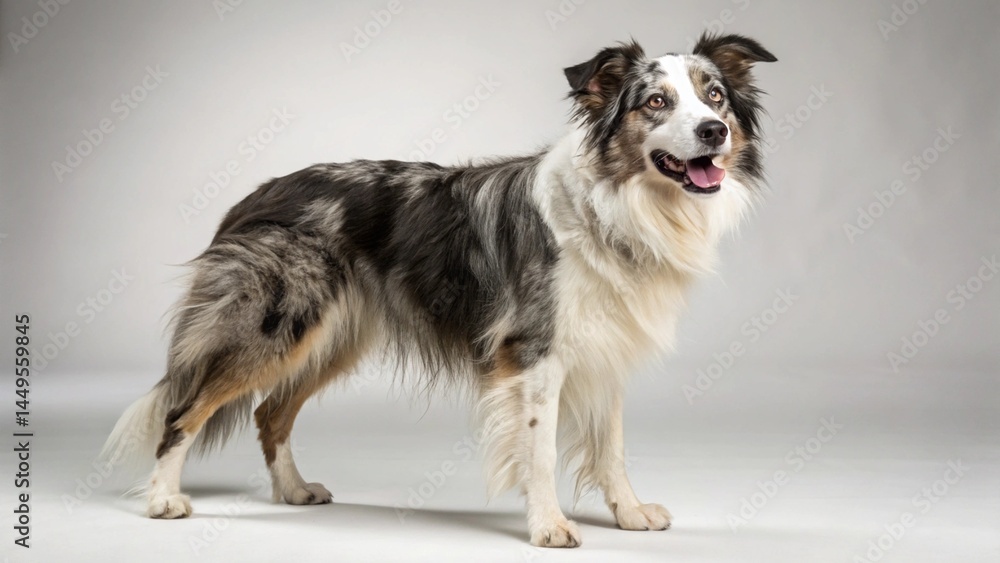 Fototapeta premium Border Collie Mix on studio background