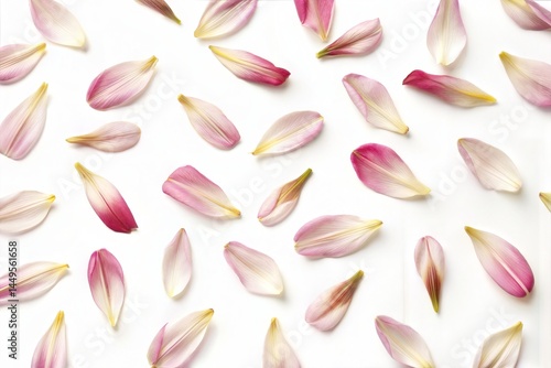 Pink Flower Petals on White Background
