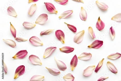 Pink and White Flower Petals on White Background