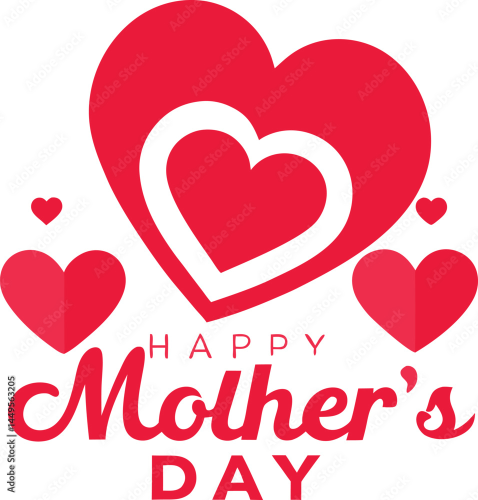 Happy Mother's Day poster, background, and card with hearts Happy Mother's Day poster, background, and card with hearts