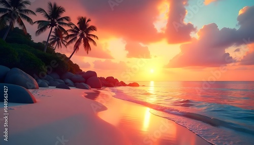 sunset on the beach
