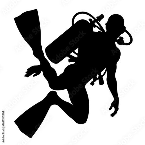 Scuba Diver Silhouette Underwater Exploration