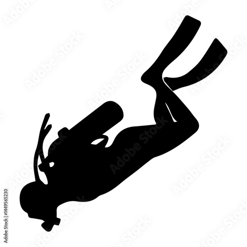 Scuba Diver Silhouette Underwater Exploration
