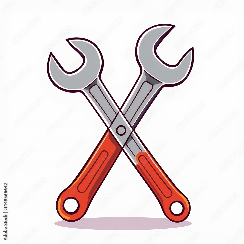 an image of two wrenches crossed on a white background, there is a pair of wrenches on a white background an image of two wrenches crossed on a white background, there is a pair of wrenches on a white background