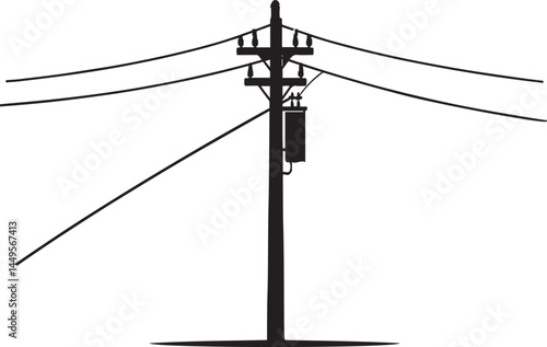 silhouette of the electric pole