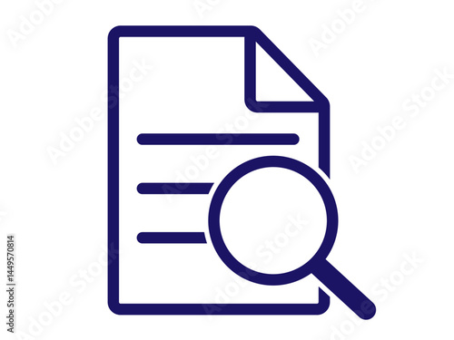 書類と虫眼鏡のアイコン（調査マーク）