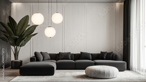 Modern gray living room interior design