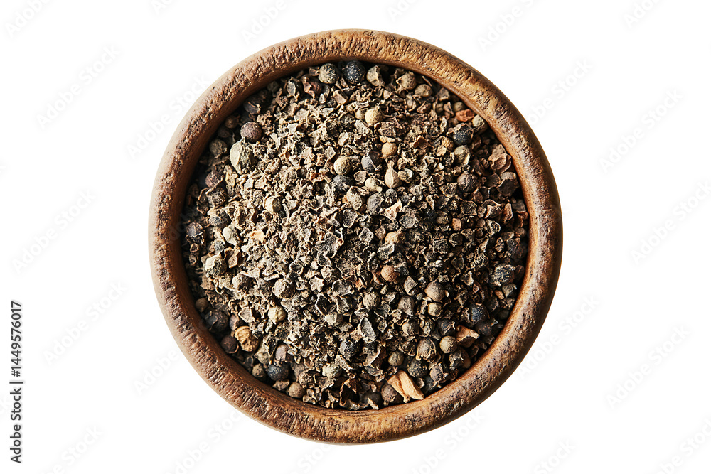 Dry allspice pepper in round bowl isolated on transparent background Dry allspice pepper in round bowl isolated on transparent background