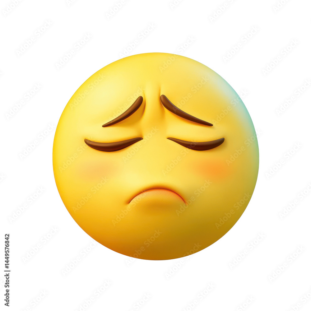 Fototapeta premium sad emoji face isolated on white background