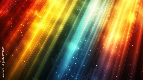 Vibrant diagonal rays of light, spectral colors