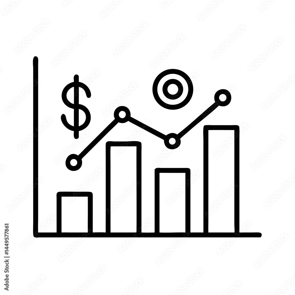 Sales Forecast Trend Chart with Dollar Symbol Sales Forecast Trend Chart with Dollar Symbol