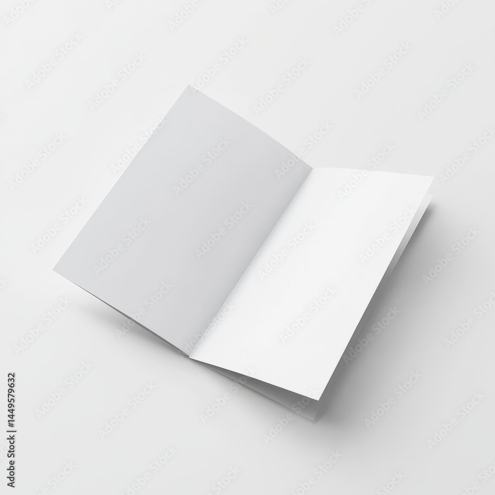 Blank brochure mockup template design a4 bi fold leaflet paper stationery isolated on white surface Blank brochure mockup template design a4 bi fold leaflet paper stationery isolated on white surface