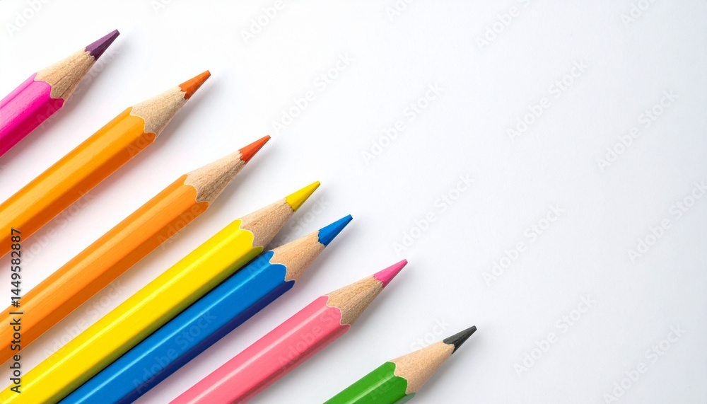 colored pencils on white background colored pencils on white background