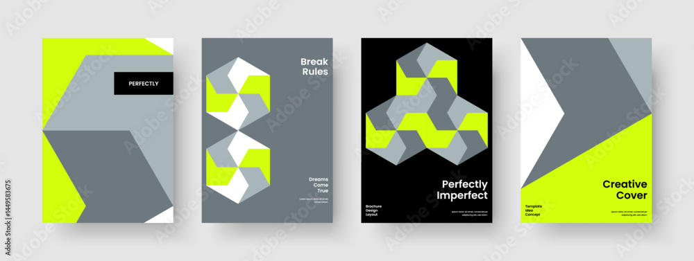 Fototapeta premium Geometric Book Cover Layout. Isolated Report Design. Abstract Poster Template. Brochure. Flyer. Business Presentation. Banner. Background. Catalog. Handbill. Journal. Notebook. Magazine. Leaflet