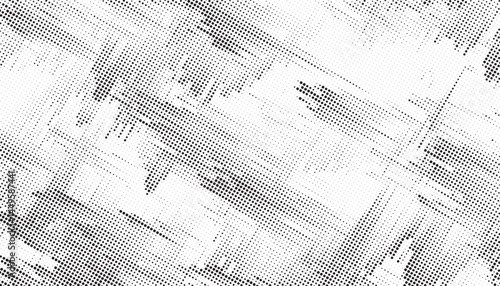 Black and White Dots, Halftone effect. Gradient. Vector illustration.