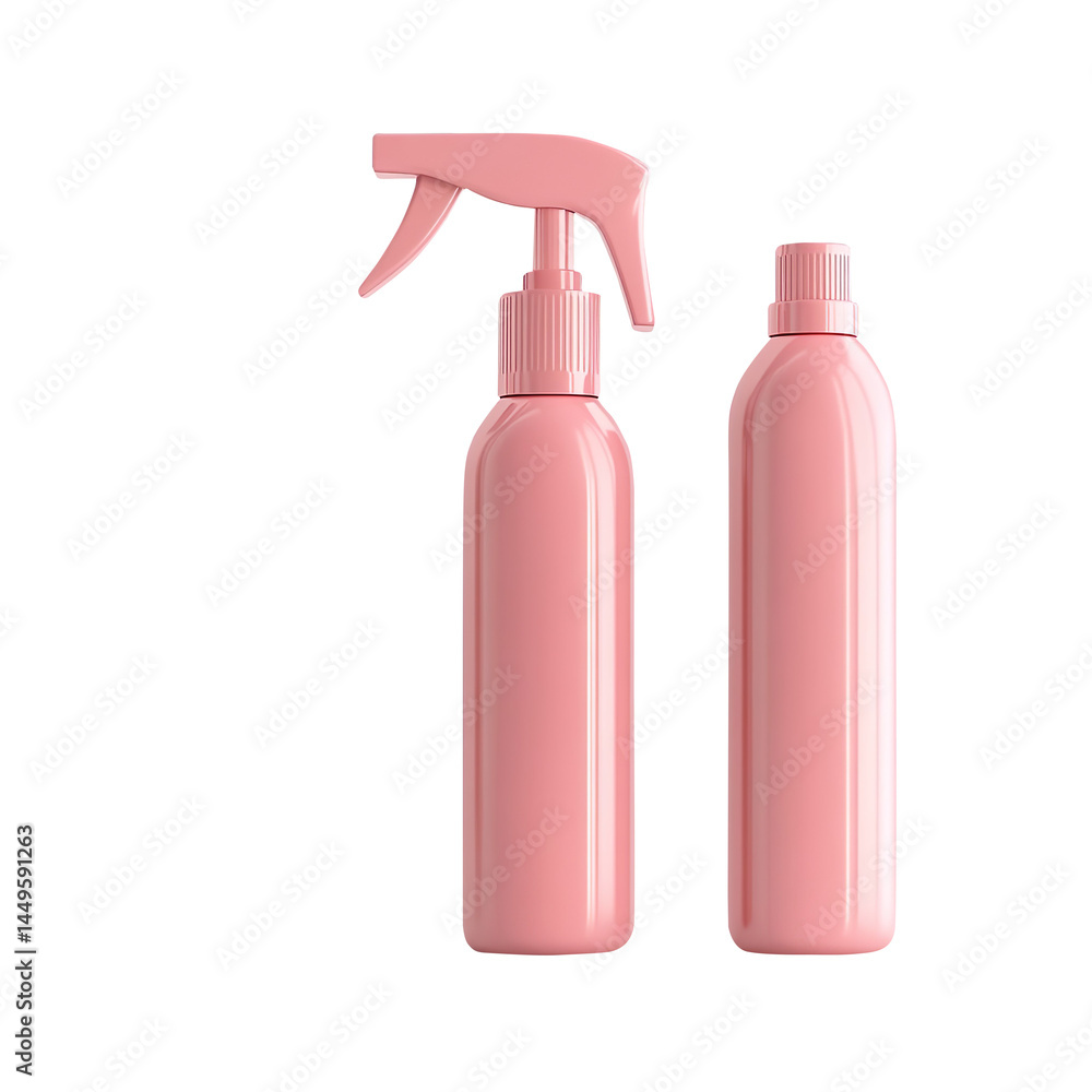 Cartoon hair scissors, comb and hair spray in the isolated on a white background
