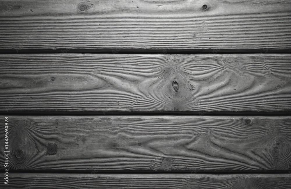 Monochrome weathered wooden planks with intricate grain patterns. Rough grey wood texture. Vintage surface background design, natural old material. Ideal for interiors, construction, crafts.