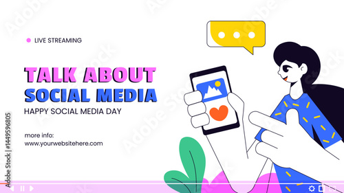 Video Thumbnail Hand Drawn Cartoon Illustration for Social Media Awareness Day