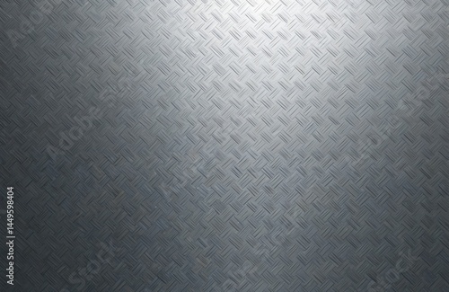 Stainless steel plate texture surface background. Woven pattern. Grey metal floor, seamless texture, silver industrial design element. Ideal for construction, architecture, interior decor, modern