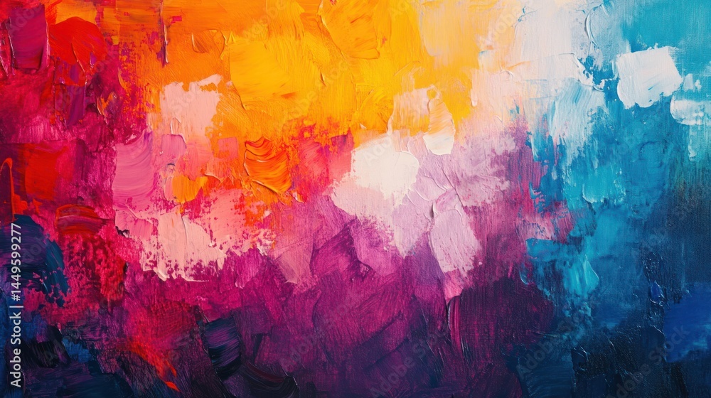 Fototapeta premium A vibrant abstract painting showcasing a spectrum of bold colors.