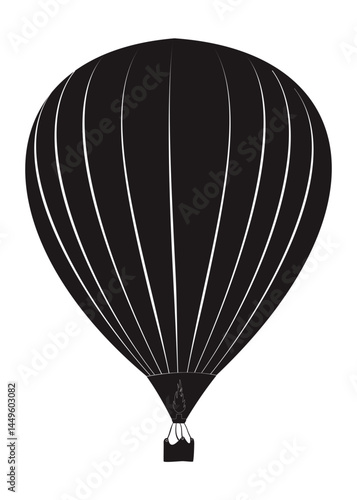 silhouette of a hot air balloon flying in the high sky