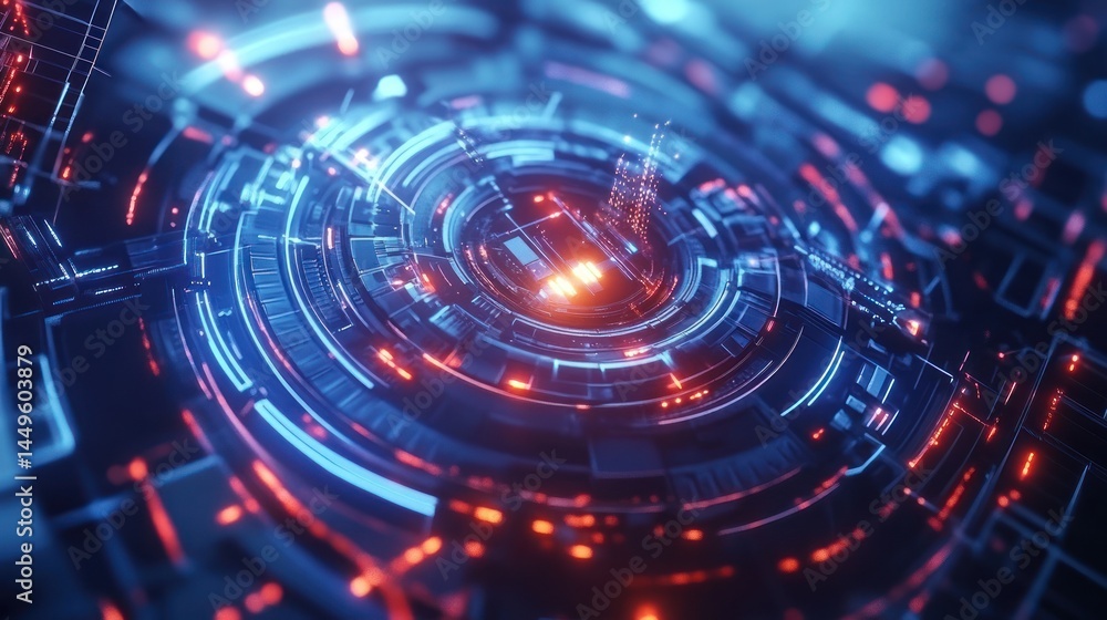Advanced Technological Circuitry and Glowing Network Connections Abstract Advanced Technological Circuitry and Glowing Network Connections Abstract