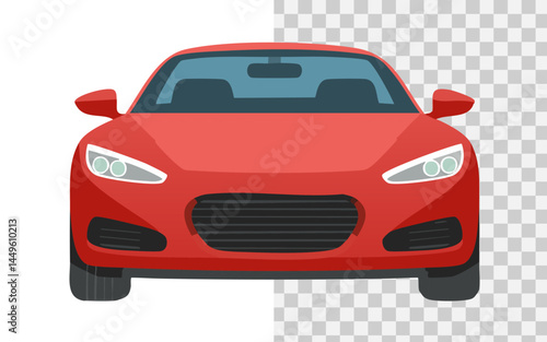 A red car flat illustration with watercolor style