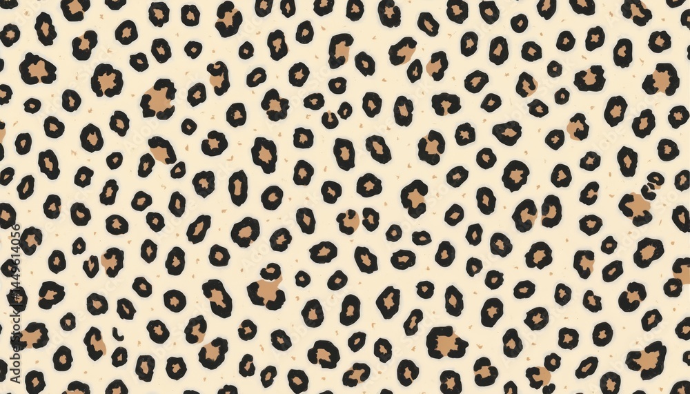 Seamless leopard print pattern. Soft tones, stylish design for fashion, textile, home decor. Repeating spots on cream color background. Wild animal skin print with spots, luxury look.