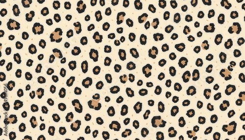 Obraz na płótnie Seamless leopard print pattern. Soft tones, stylish design for fashion, textile, home decor. Repeating spots on cream color background. Wild animal skin print with spots, luxury look. w salonie