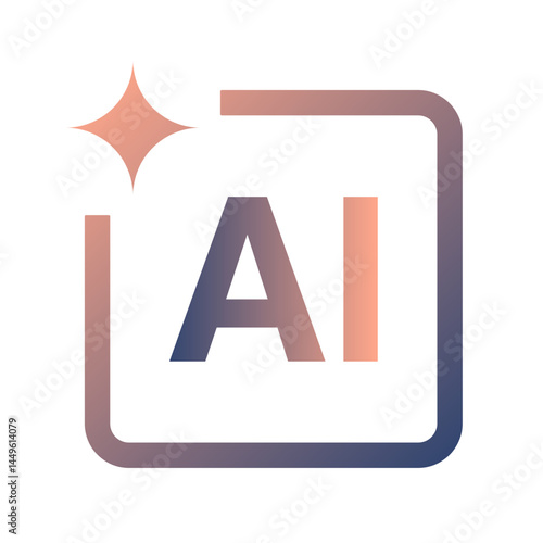 Artificial intelligence / AI icon isolated on transparent background
