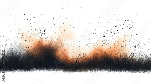 Wildfire erupts, consuming grass