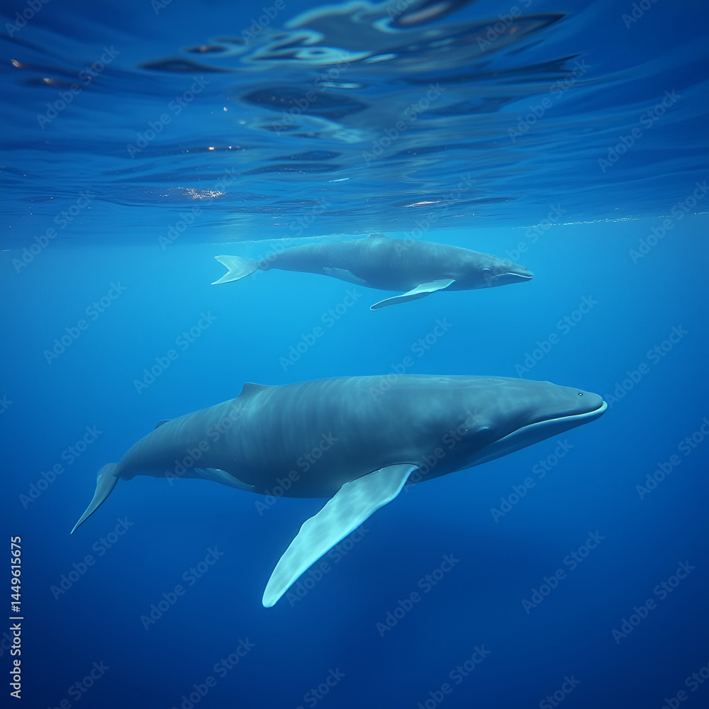 Fototapeta premium Sperm whales underwater