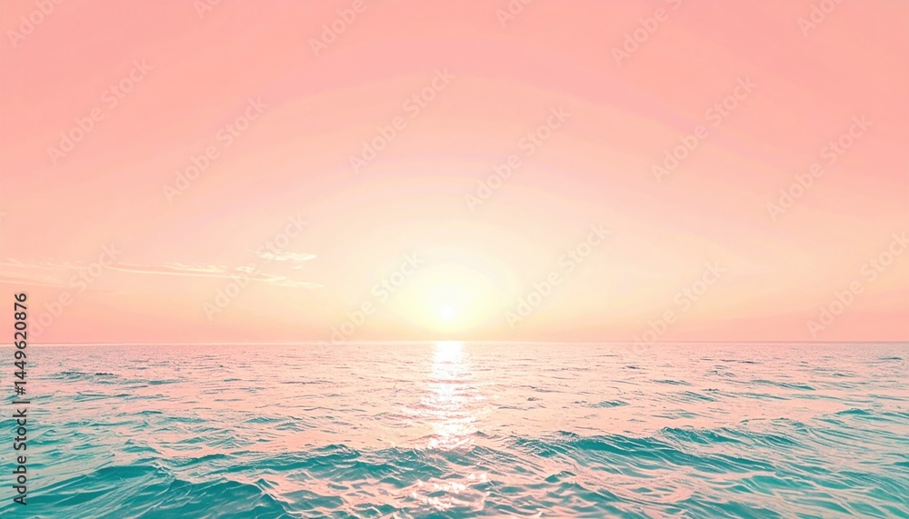 Obraz premium Tranquil sunset over the ocean beachfront scenic landscape serene environment aerial view nature's beauty