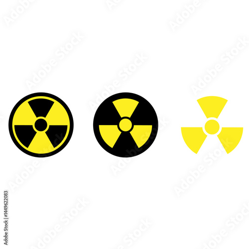 Radiation vector icon set. Radiation smoking illustration sign collection. atom symbol. chimney logo.
