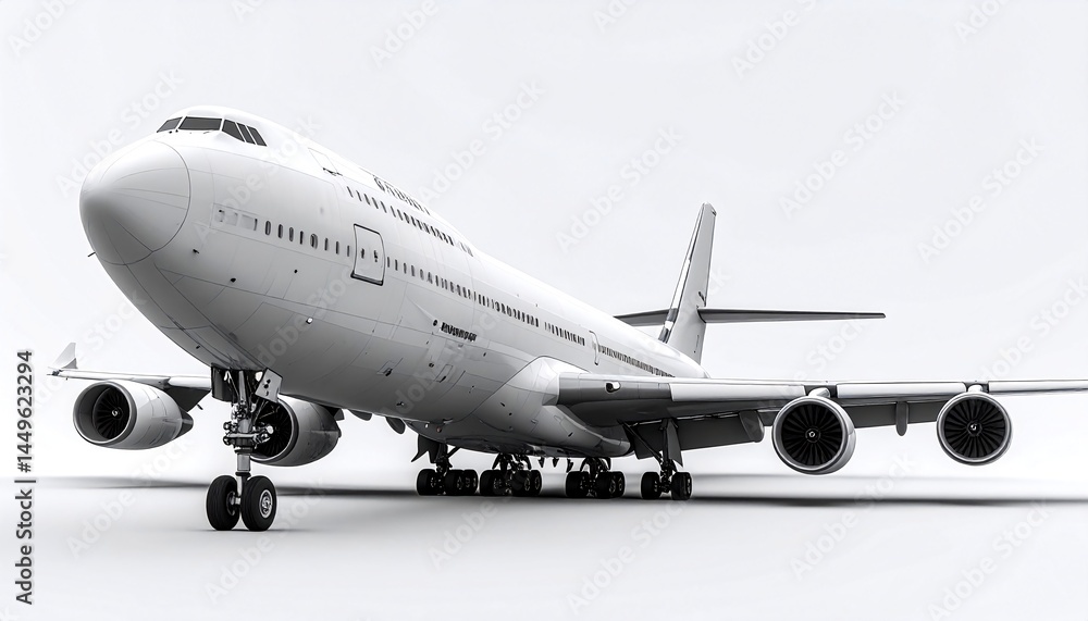 White airplane on plain background White airplane on plain background