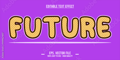 typography future word art illustration, editable text effect