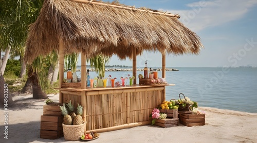 Tiki bar supplies a flavorful island pond for summer fun.