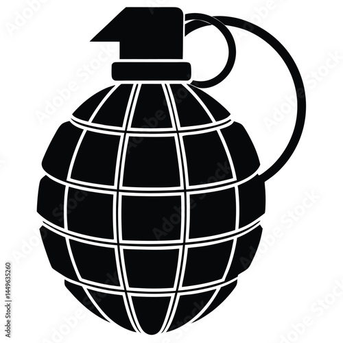 Hand Grenade Icon Military Explosive Device Symbol