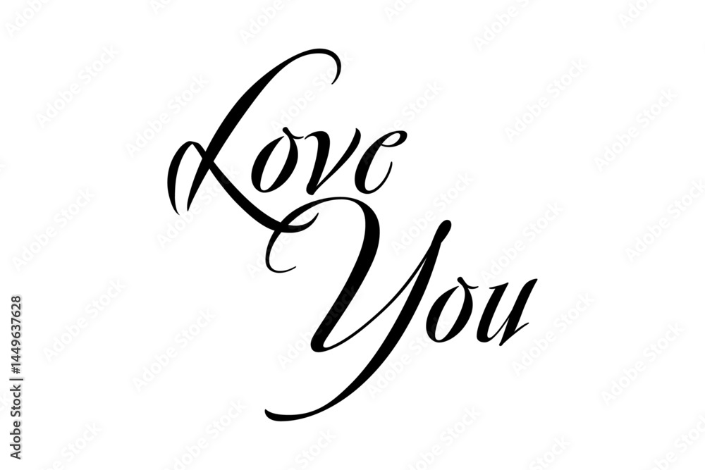 Obraz premium Love You（愛しています） タイポグラフィー 