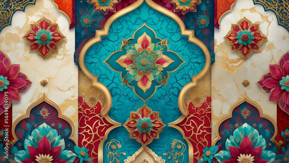 Fototapeta premium Ornate wall art Islamic inspired design