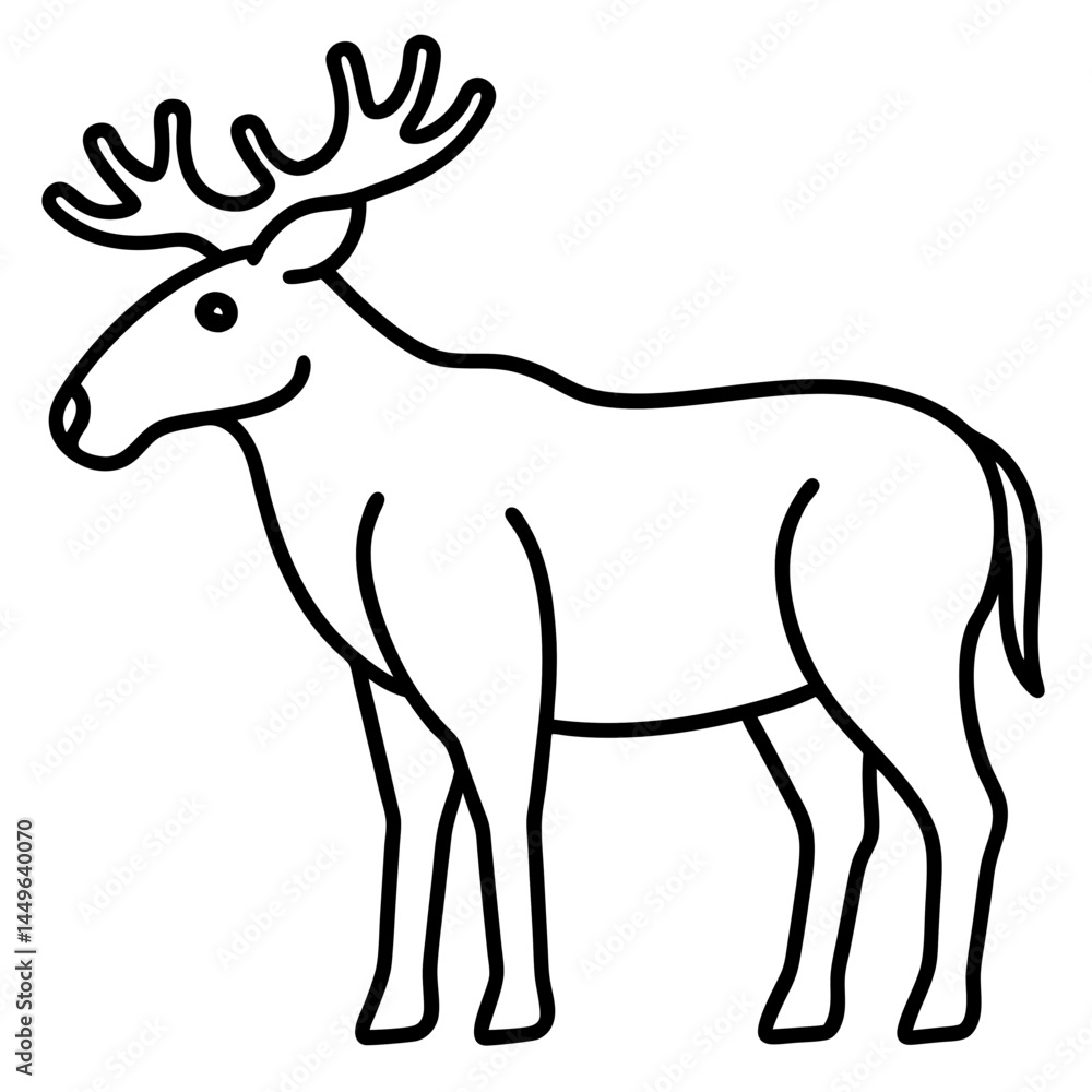 Fototapeta premium Moose vector for print, perfect for shirts, mugs, stickers, and patriotic decor.
