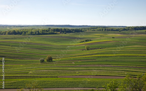  Rural landscape, countryside, farm, Roztocze Poland, meadow and fields landscape. countryside, rural landscape.