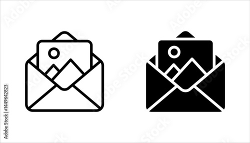 Set of pictures linear icon. Digital photo library. Multimedia management. vector illustration on white background