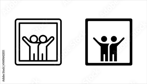Set of pictures linear icon. Digital photo library. Multimedia management. vector illustration on white background