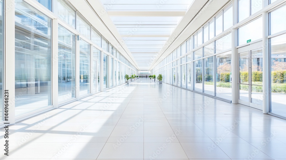 Empty modern hallway, bright and spacious Empty modern hallway, bright and spacious