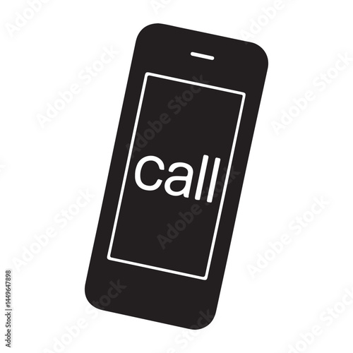 phone icon vector in black silhouette. illustration eps 10