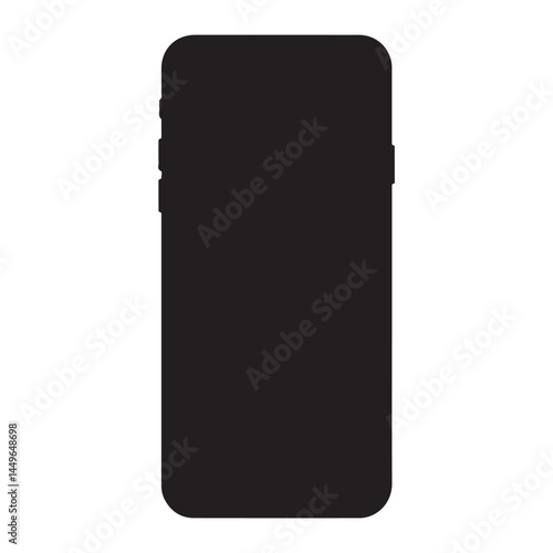 phone icon vector in black silhouette. illustration eps 10