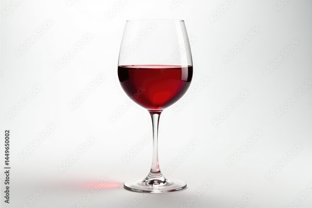 Single elegant red wine glass on white, showcasing its color , elegant, background, noir Single elegant red wine glass on white, showcasing its color , elegant, background, noir